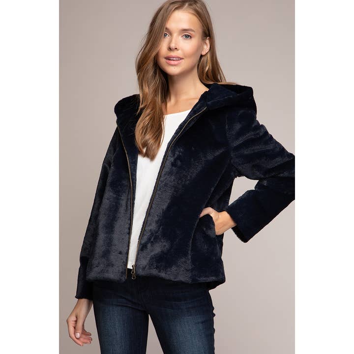 Faux Fur Hoodie Jacket