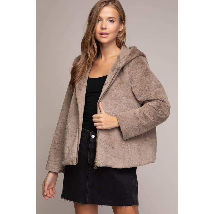 Faux Fur Hoodie Jacket