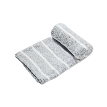 Chenille Blanket- Grey & Ivory