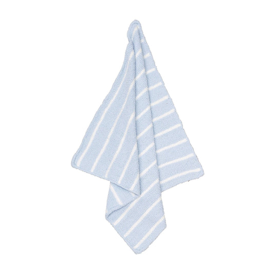 Chenille Blanket - Blue & Ivory