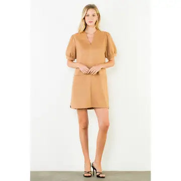 Suede Short Sleeve Dress