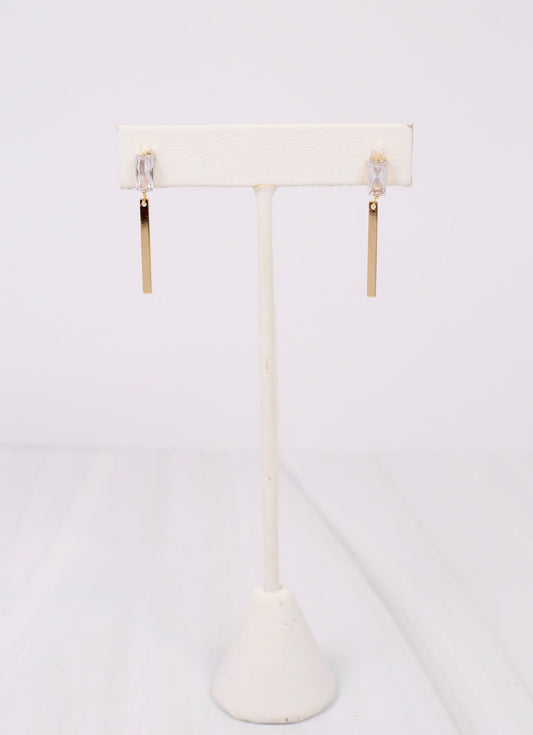 Piedra CZ Bar Earring