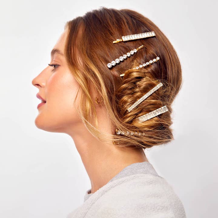 Metal Rhinestone Asst Bobby Pins