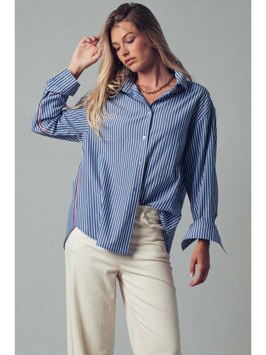 Striped Twill Tape Button Shirt