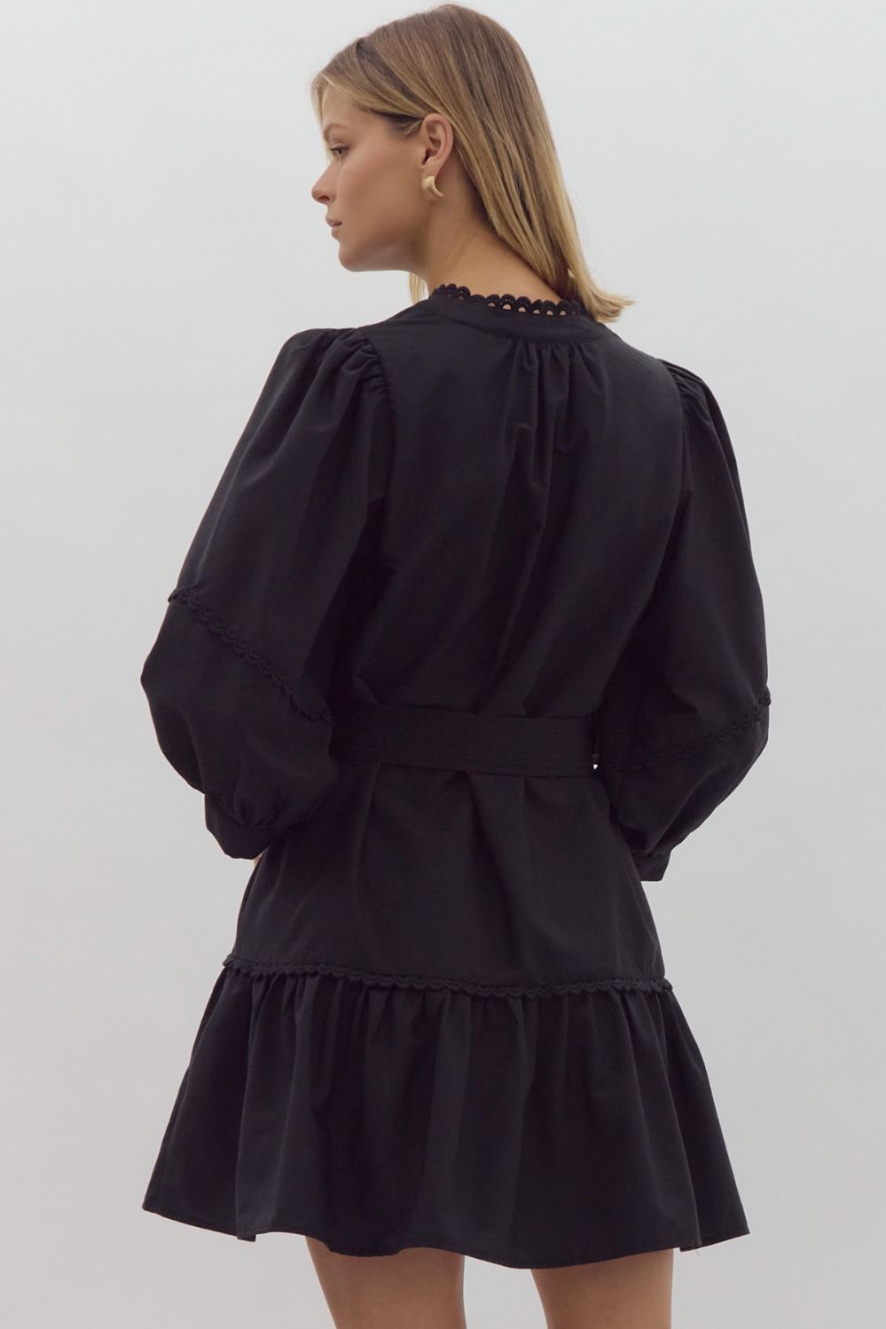 Mini Dress with Scallop Trim