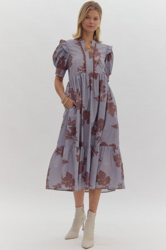Slate Blue Midi Dress