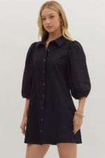 Solid Eyelet Dress