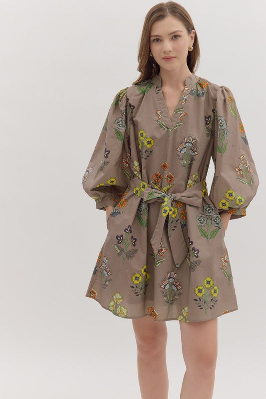 Botanical mini dress