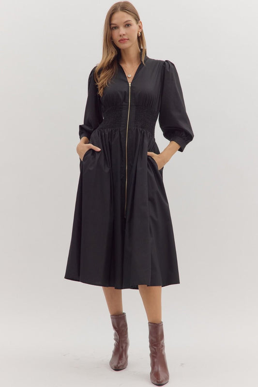 Midi Smock Waist 3/4 sleeve