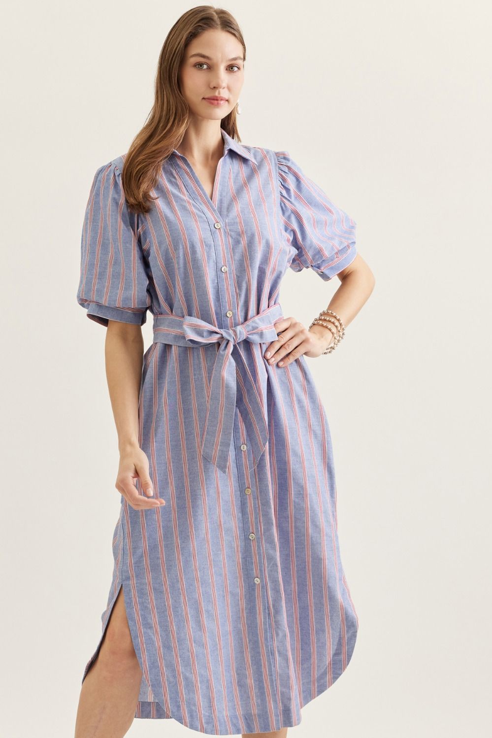 Chambray Midi W/ Pockets
