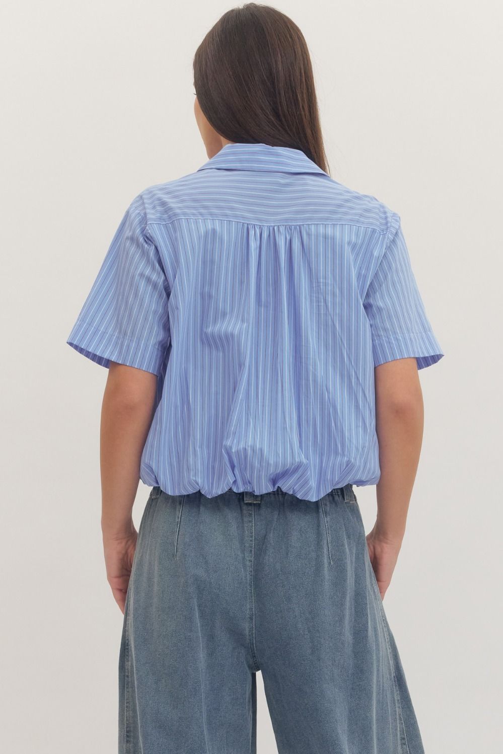 Red/White/Blue Pinstripe Bubble Shirt