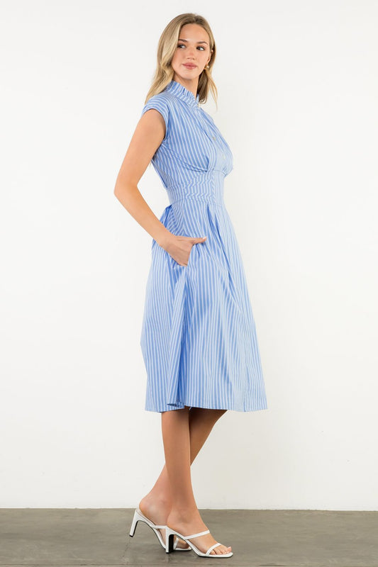 Short sleeve striped dress