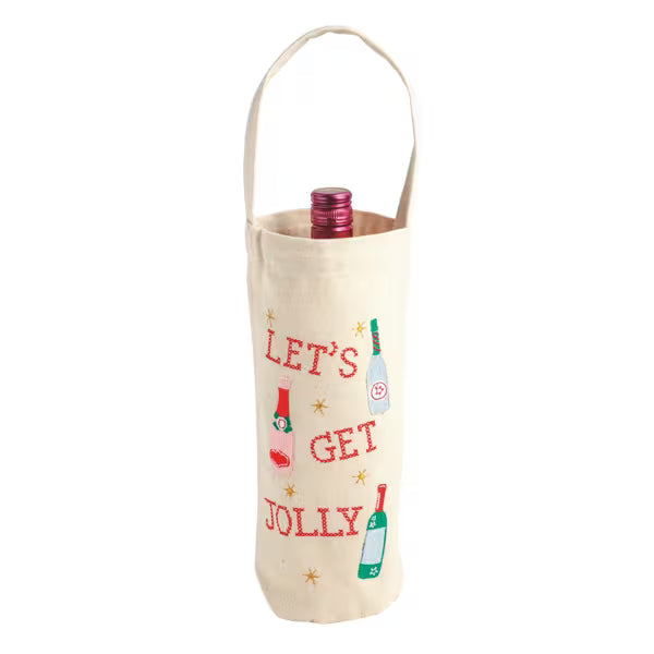 Canvas Holiday Wine Bag
