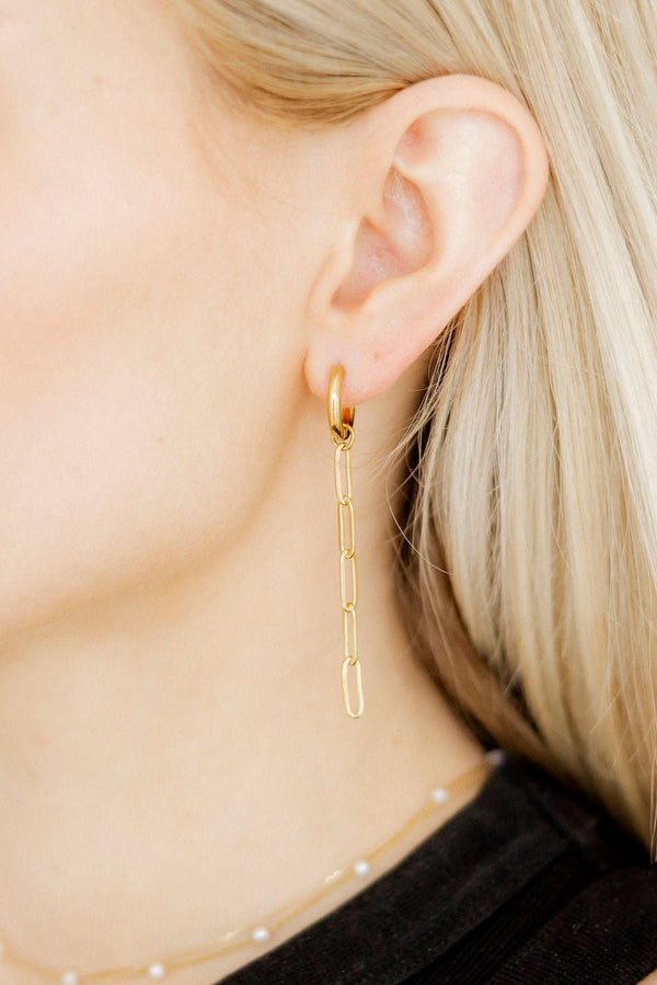Huggie Charm Earrings - Palmer Paperclip