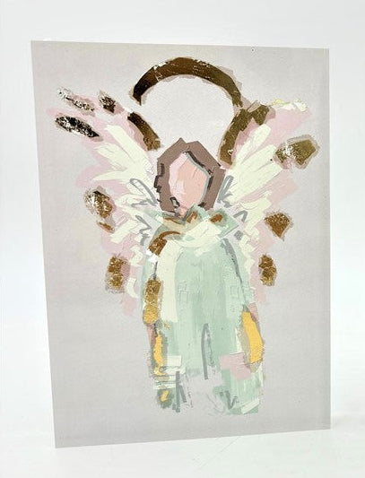 Angel w/Gold Acrylic Block