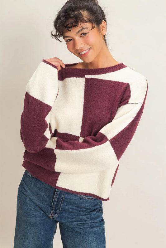 Block Knit Sweater