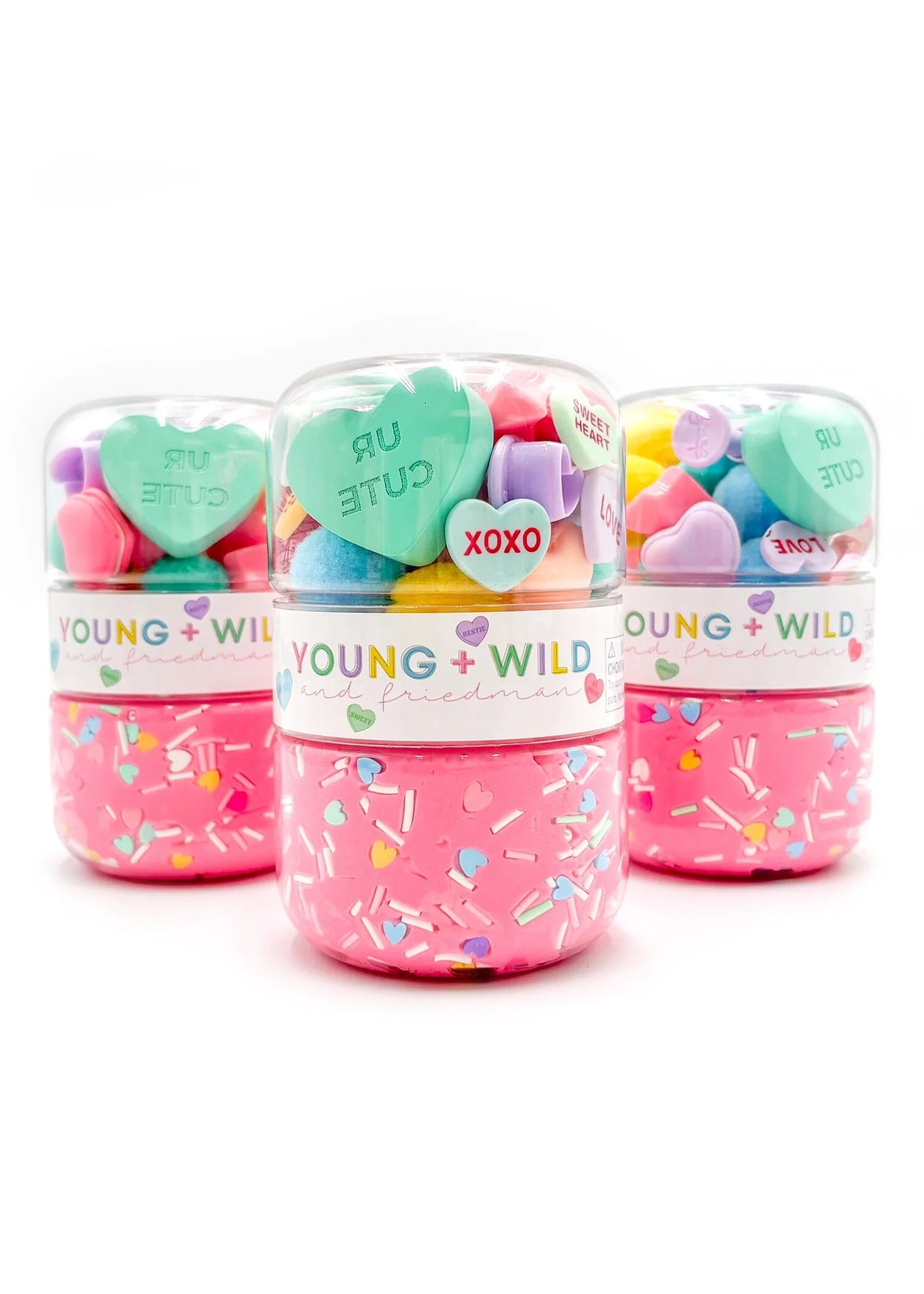 Grab & Go Dough Jars - pastel hearts