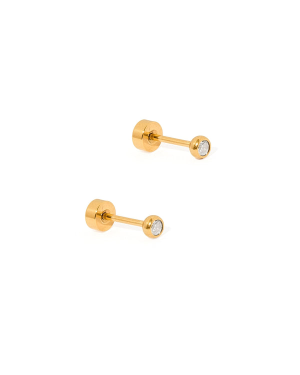 Flatback Screwback Stud Earrings