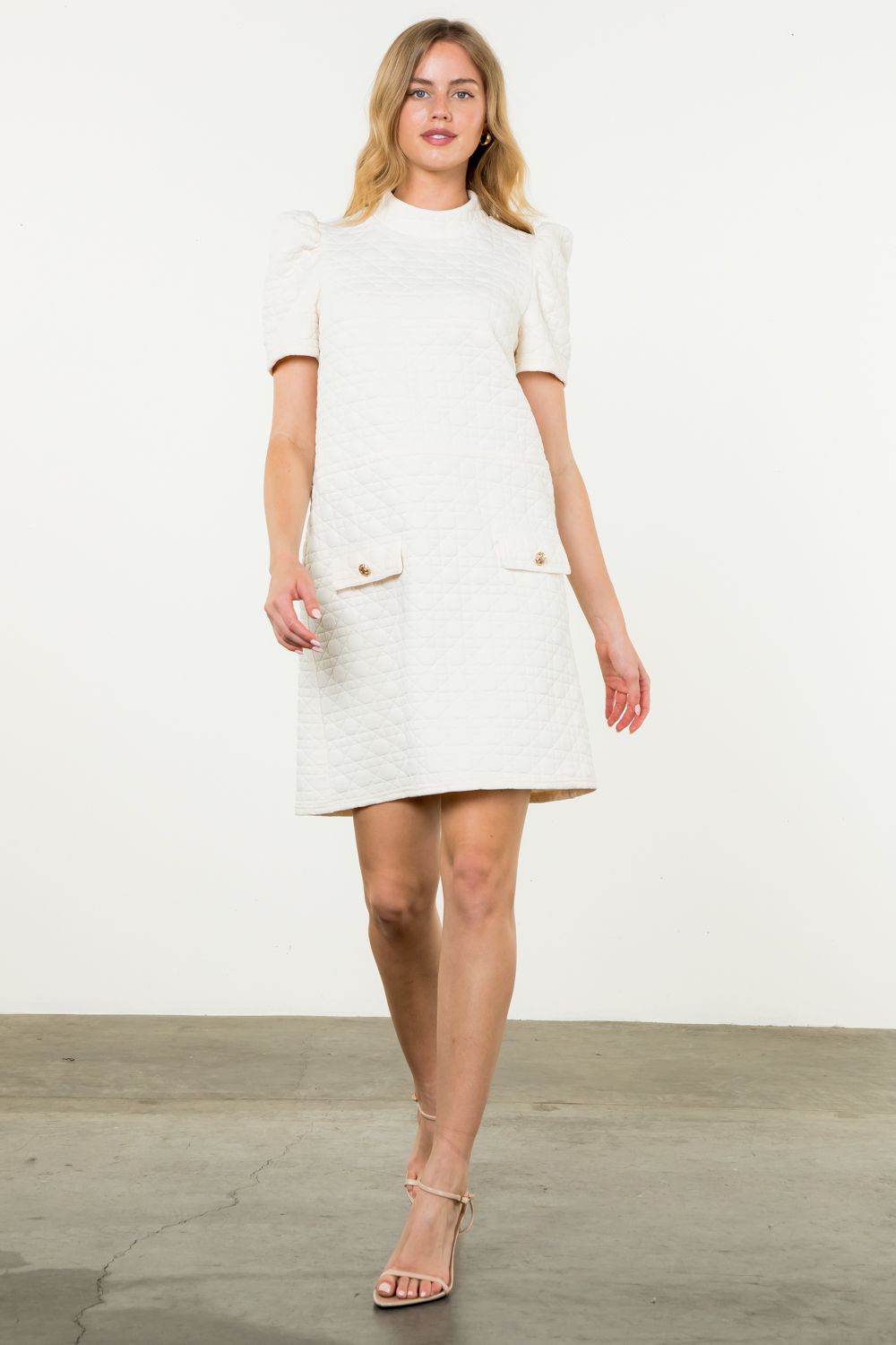 Short Sleeve Textured Dress