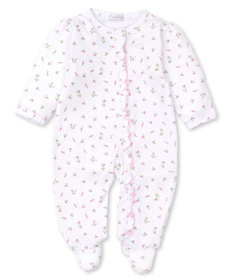Garden Print Footie w/zip ruffle