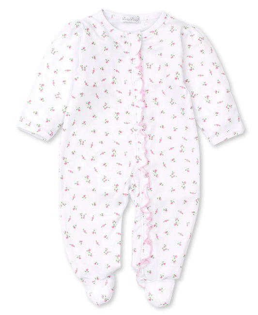 Garden Print Footie w/zip ruffle