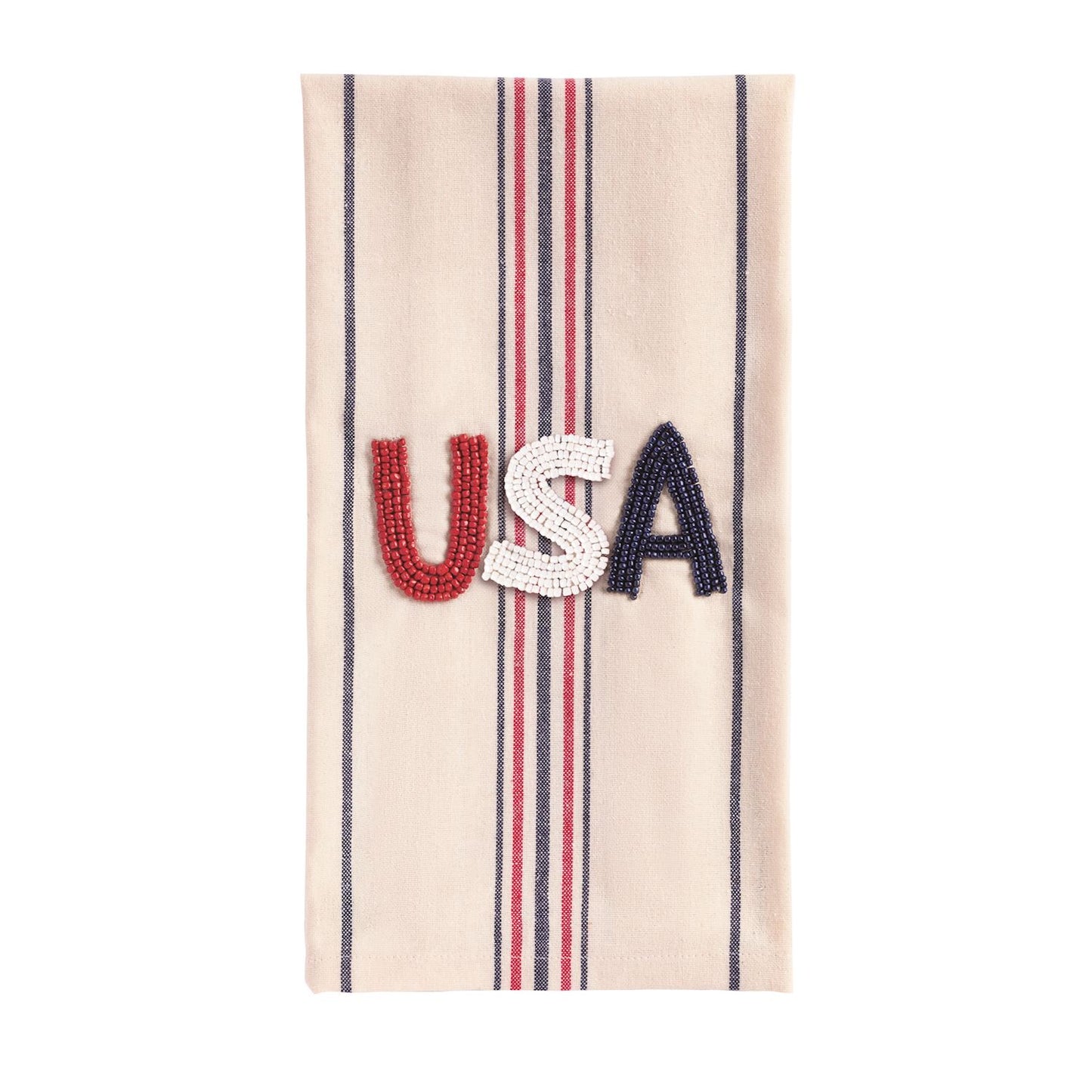 USA beaded tea towel